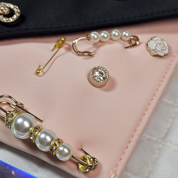 Prada Beauty Pink and Black Crossbody Bag w/ Delicate Charm Accents 1 Of A Kind - Picture 6 of 13